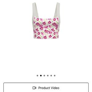 Pink and White Sleeveless Crop Tank Top